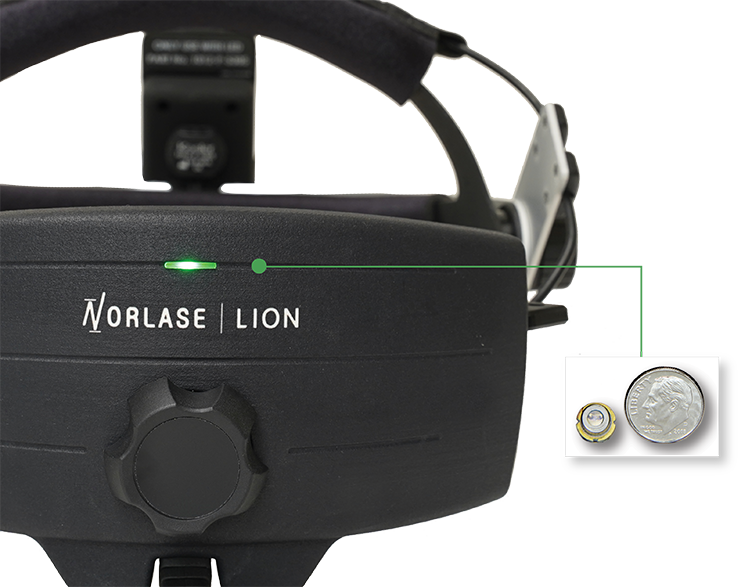 laser source in the headset