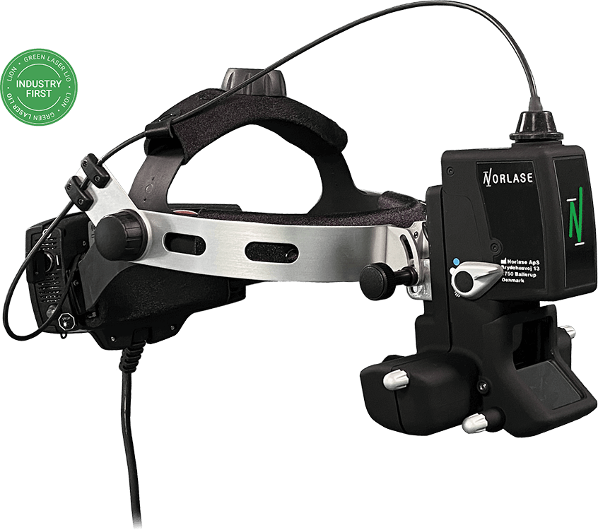 LION battery-powered green laser indirect ophthalmoscope