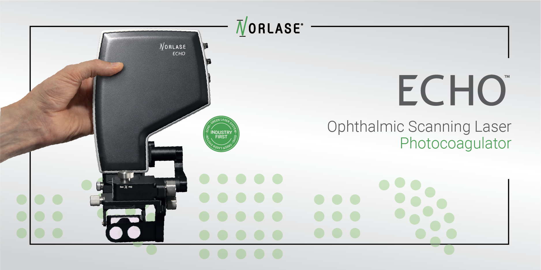 The image shows Norlase pattern scan laser: an innovative tissue-sparing laser equipment